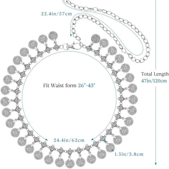 Western Chain Silver Belt - Picture 2 of 7